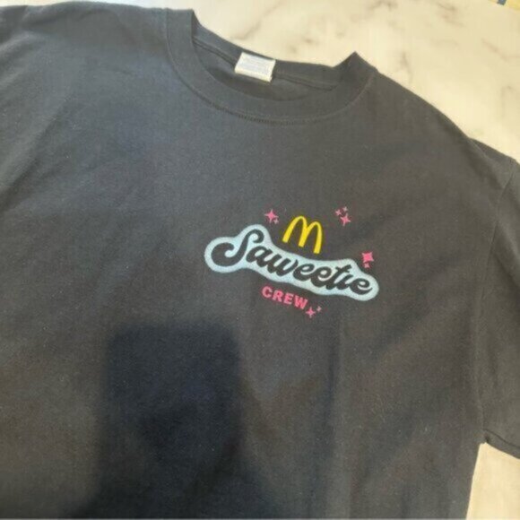 McDonalds Black Saweetie Crew Neck Short Sleeve T Shirt Size Medium - Picture 5 of 5